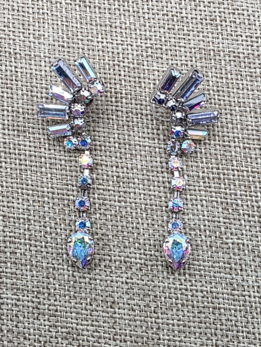 Iridescent Crystal Drop Earrings - Multicolor